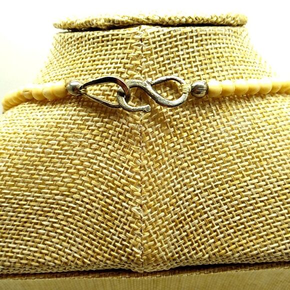 Statement Necklace 3 Strand  Nickle-free Metal, Resin, Glass and Wood beads 18" - Picture 5 of 9